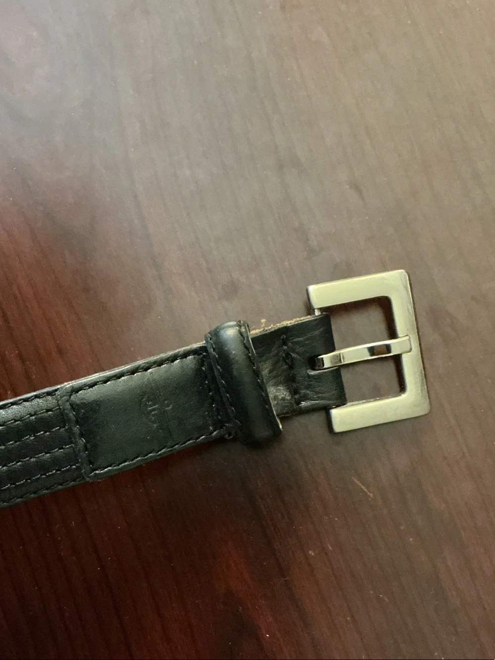 Fossil Slim Reversible Black and Tan Leather Belt with Silver Buckle